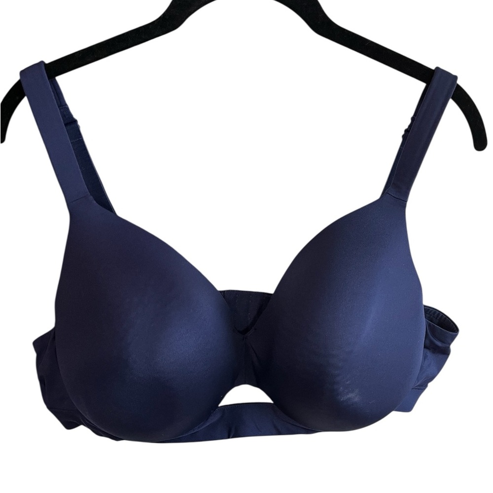 Cacique Lightly Lined Full coverage Bra Navy Blue Size 42 C